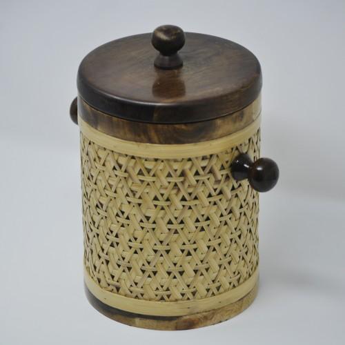Woven Cane Storage Canister Jar AH-114 Moradabad